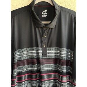 AHEAD Club Logo Golf Polo Black White Pink Gray Mens Sz XXL Shirt Big N Tall